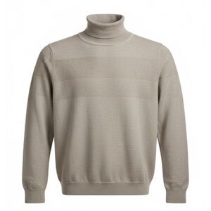 Men's Taupe/Tan Turtleneck Sweater Sz Large Classy Casual Put-Together Old Money